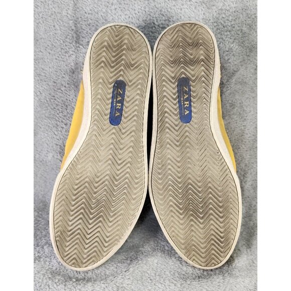 Zara Man Shoes Mens Size 9 Yellow Blue Distressed Style Spiked Casual Sneakers - Picture 6 of 8